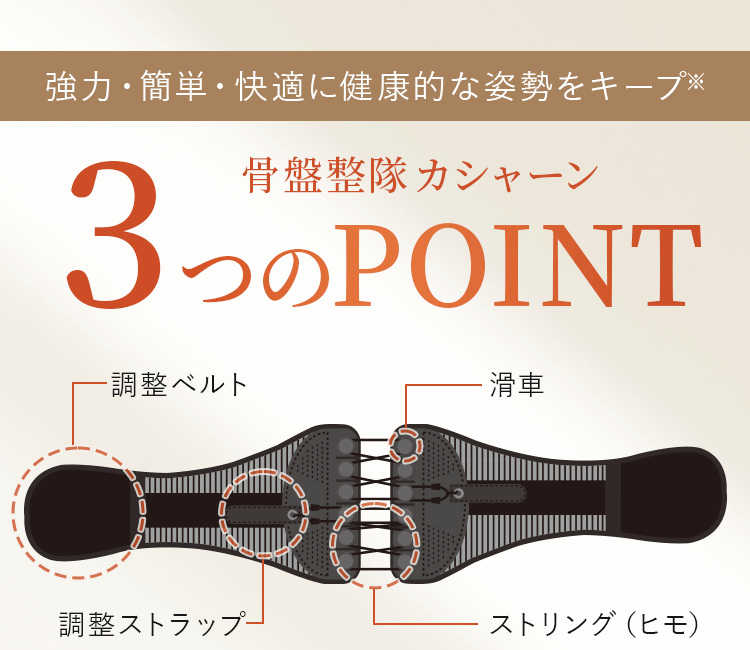 骨盤整隊 カシャーン3つのPOINT